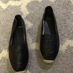 YSL logo leather espadrilles size 38.5 8 US